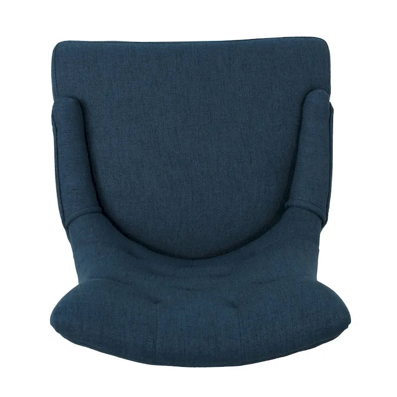 Chaise de bureau pivotante, Tissu bleu marine, Dossier capitonné, Roulettes