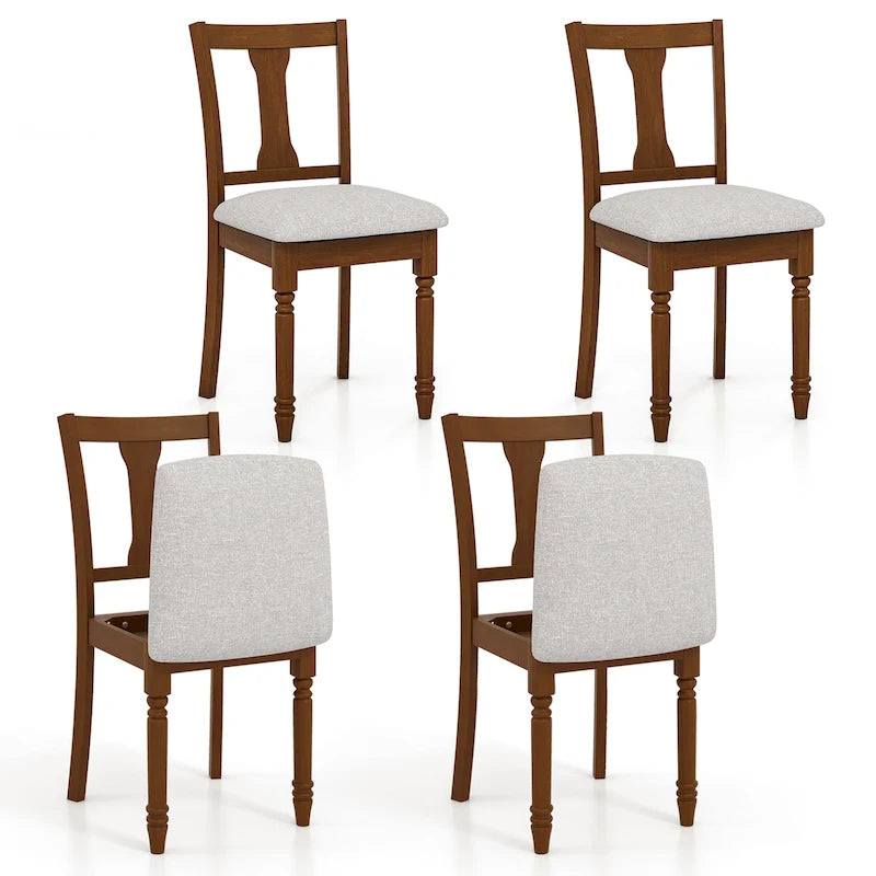 Ensemble de 4 chaises de salle à manger en bois rembourrées avec espace de rangement sous l'assise