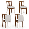 Ensemble de 4 chaises de salle à manger en bois rembourrées avec espace de rangement sous l'assise