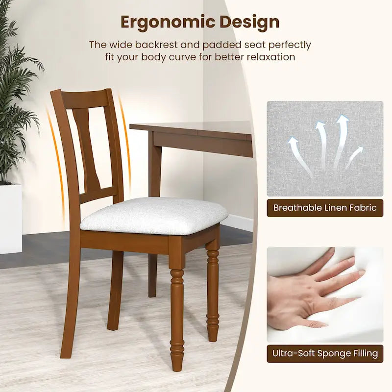 Ensemble de 4 chaises de salle à manger en bois rembourrées avec espace de rangement sous l'assise