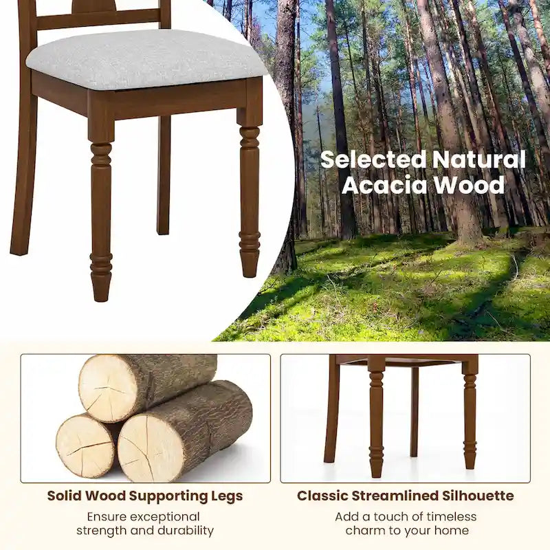 Ensemble de 4 chaises de salle à manger en bois rembourrées avec espace de rangement sous l'assise