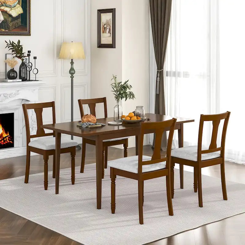 Ensemble de 4 chaises de salle à manger en bois rembourrées avec espace de rangement sous l'assise