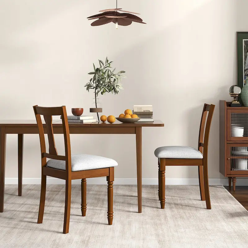 Ensemble de 4 chaises de salle à manger en bois rembourrées avec espace de rangement sous l'assise