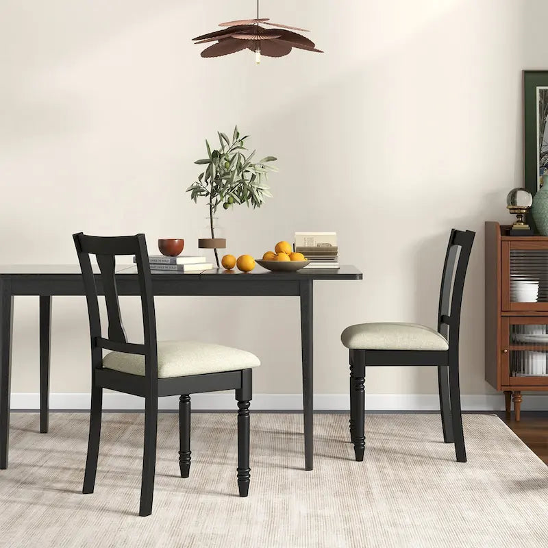 Ensemble de 4 chaises de salle à manger en bois rembourrées avec espace de rangement sous l'assise