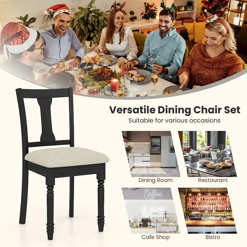 Ensemble de 4 chaises de salle à manger en bois rembourrées avec espace de rangement sous l'assise