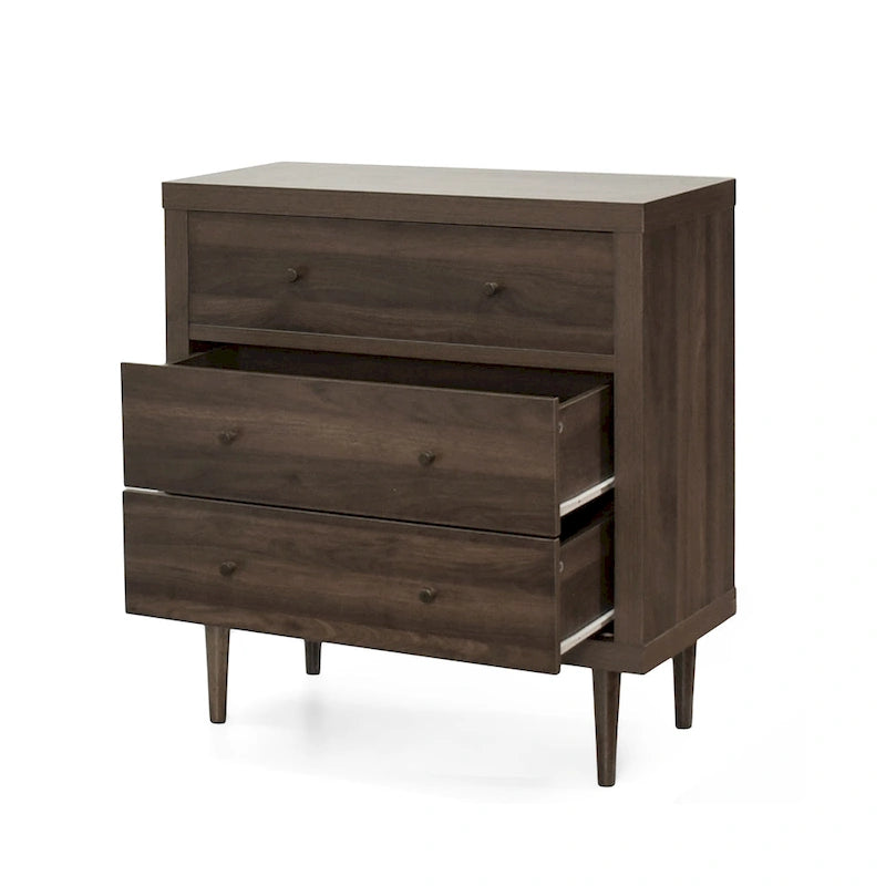 Commode moderne du milieu du siècle à 3 tiroirs