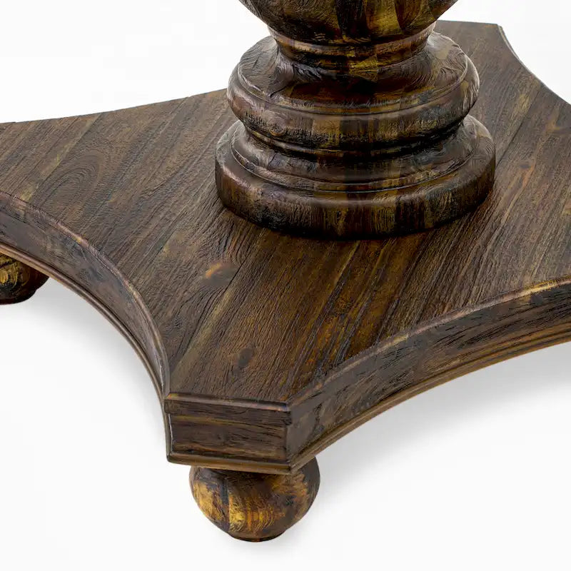 Table de salle à manger moderne - Plateau de table de cuisine rond avec pied central, 122x122 cm, (Options de finition)
