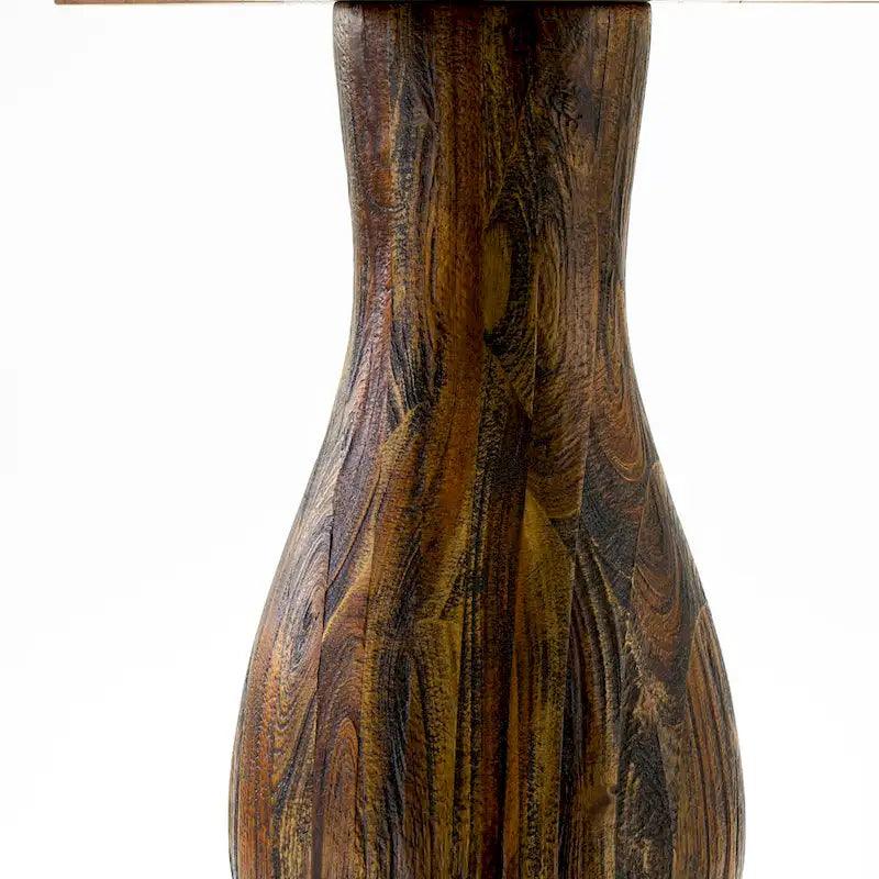 Table de salle à manger moderne - Plateau de table de cuisine rond avec pied central, 122x122 cm, (Options de finition)