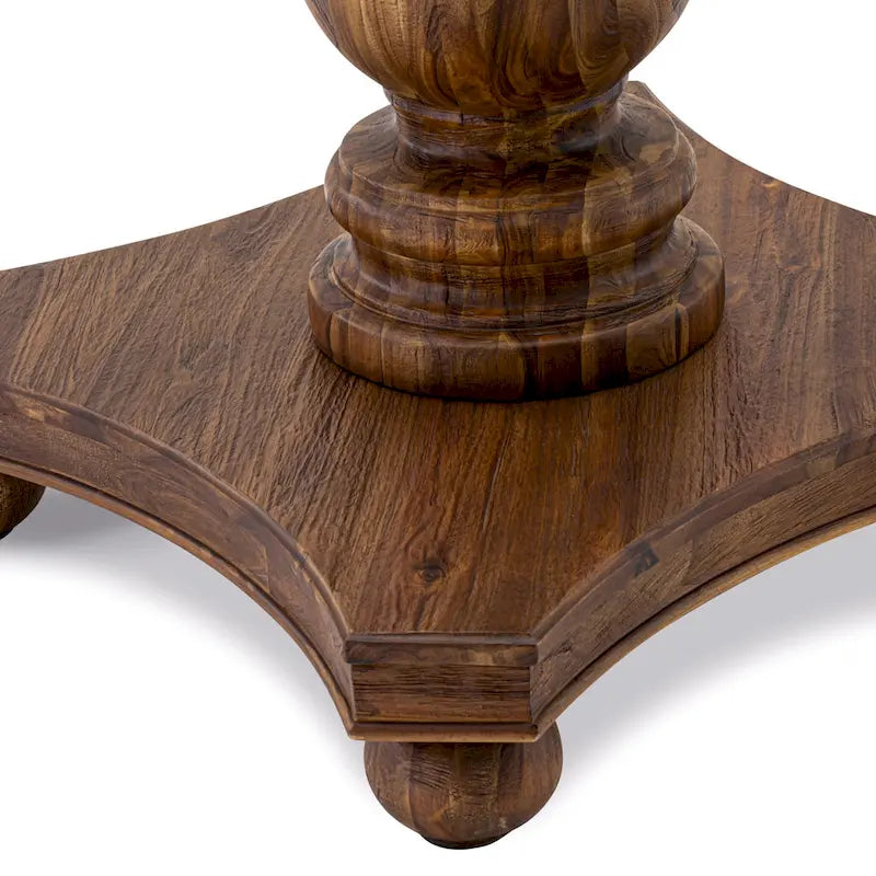 Table de salle à manger moderne - Plateau de table de cuisine rond avec pied central, 122x122 cm, (Options de finition)