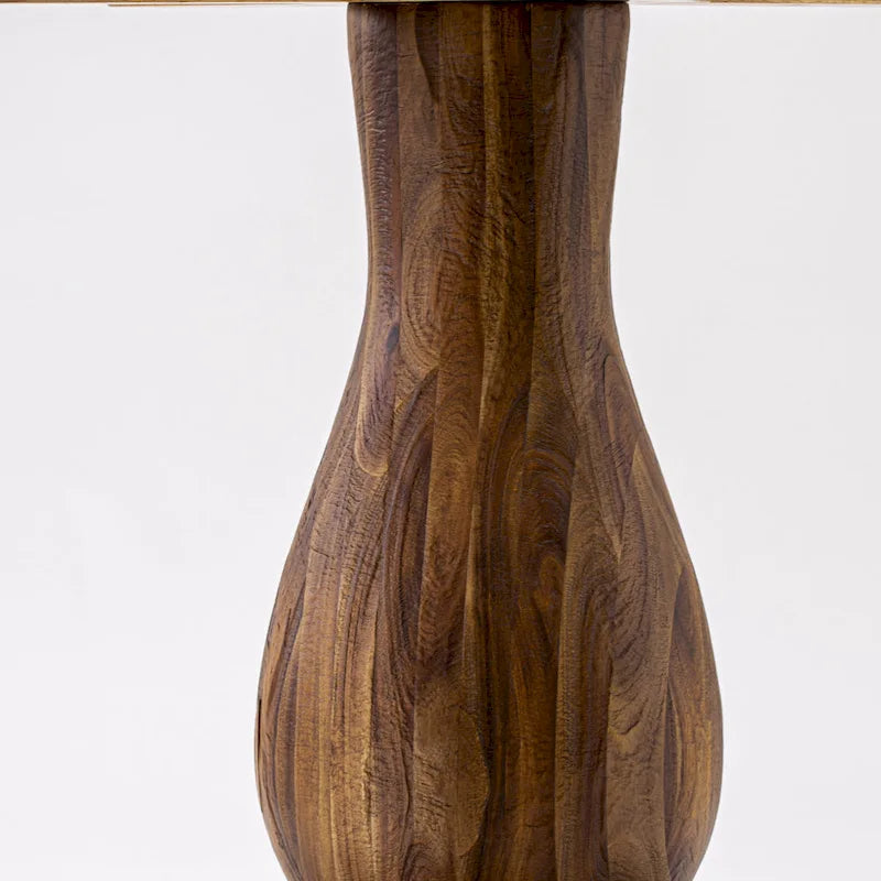 Table de salle à manger moderne - Plateau de table de cuisine rond avec pied central, 122x122 cm, (Options de finition)