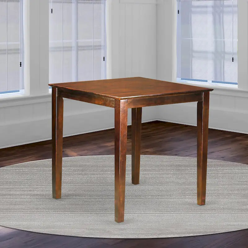 East West Furniture Vernon Square Bar Height Counter Table for Small Spaces(Finish Options)
