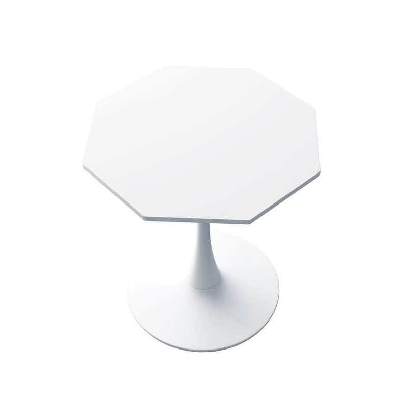 Table à manger octogonale style minimaliste moderne 80 cm avec plateau en MDF et base piédestal en métal, petite table de bar tulipe