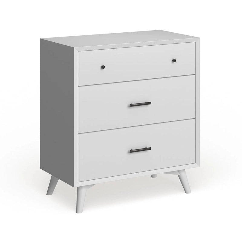 Petite commode en bois à 3 tiroirs, esprit Mid-century
