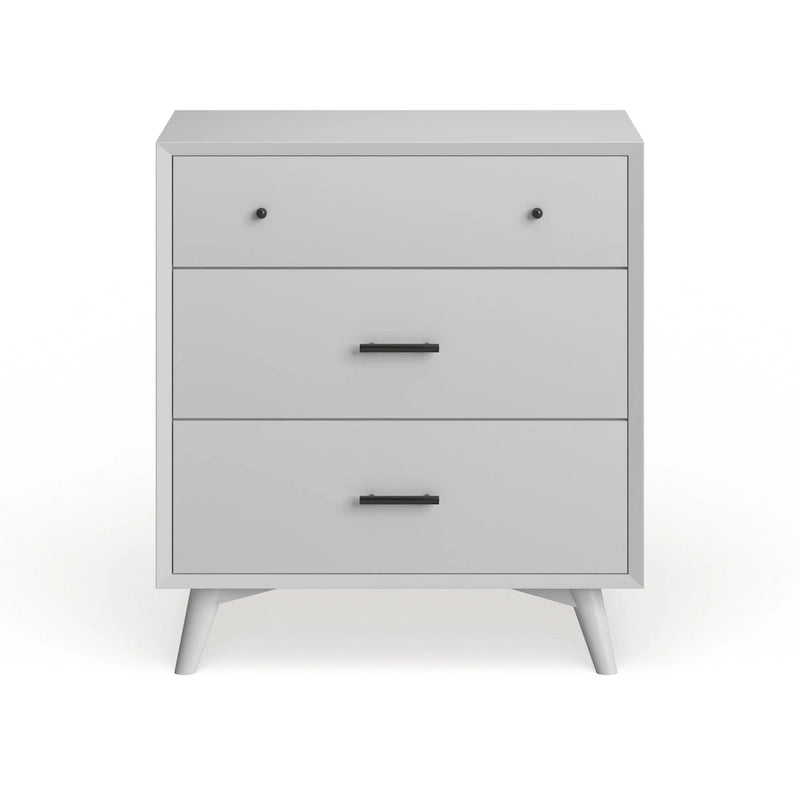 Petite commode en bois à 3 tiroirs, esprit Mid-century