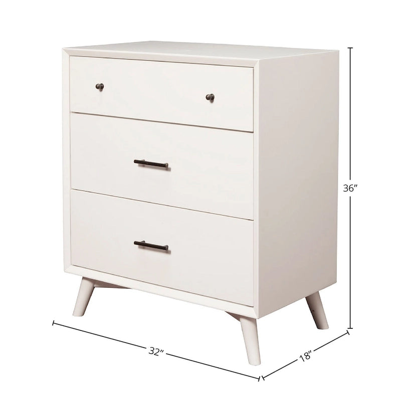 Petite commode en bois à 3 tiroirs, esprit Mid-century