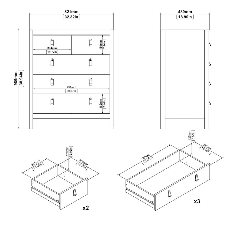 Commode 5 tiroirs