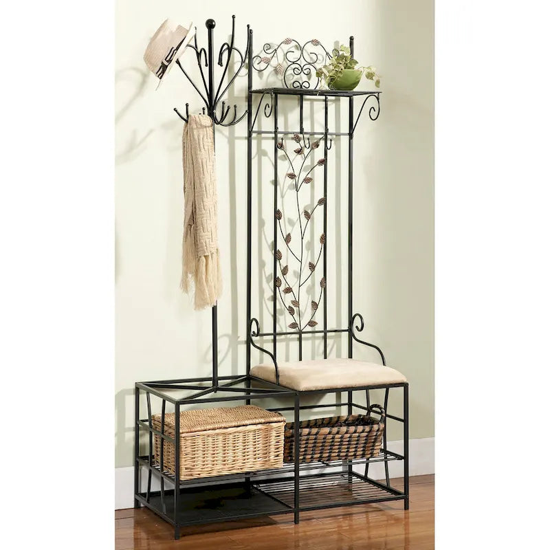 Copper Grove Foxtail Coat Rack and Bench with Storage