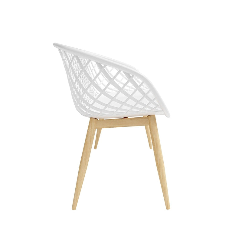 Banc intérieur/extérieur, blanc/naturel, résistant aux intempéries