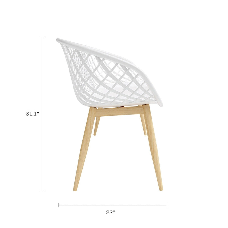 Banc intérieur/extérieur, blanc/naturel, résistant aux intempéries