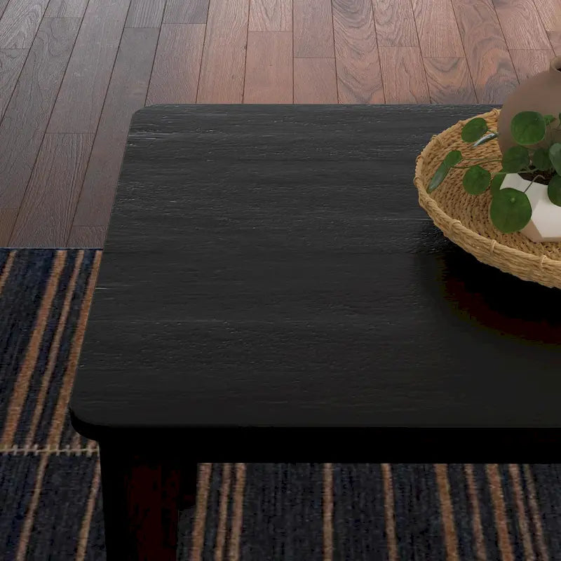 Ensemble de salle à manger rectangulaire en bois noir - 66 x 30 x 36