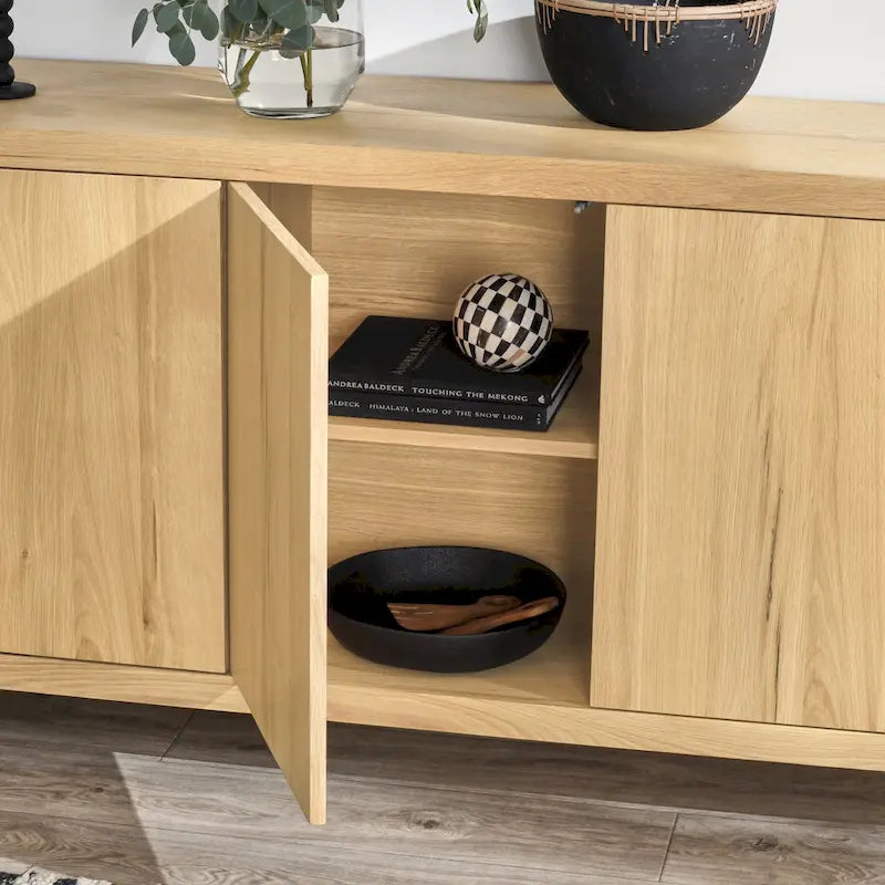 Buffet Orlando chêne 4 portes - 80Lx22Px33H