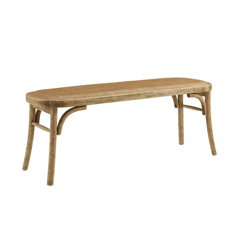 Banc de salle à manger en rotin courbé