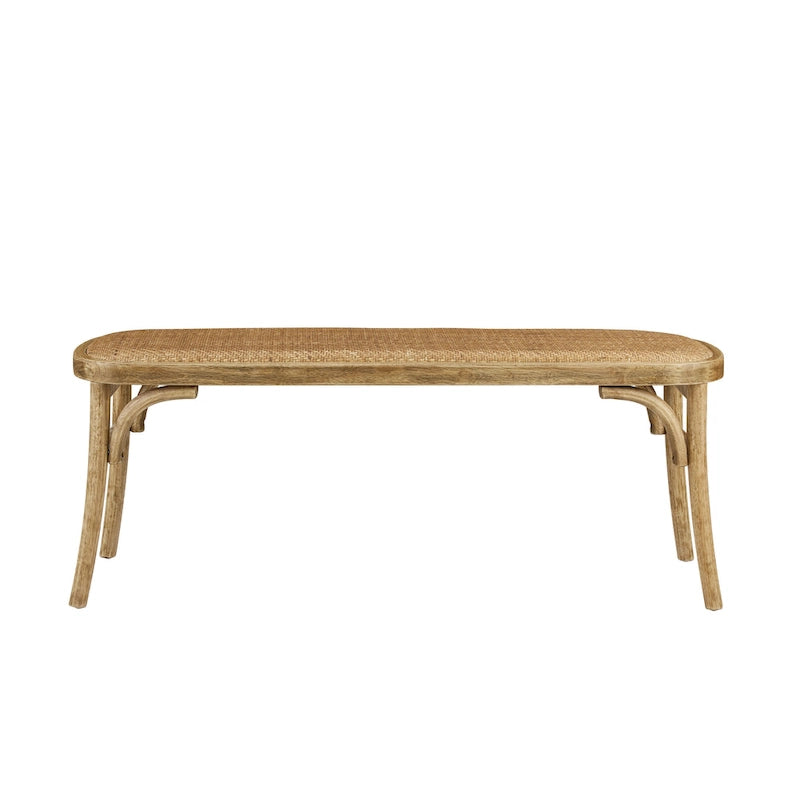 Banc de salle à manger en rotin courbé