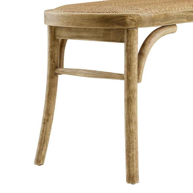 Banc de salle à manger en rotin courbé