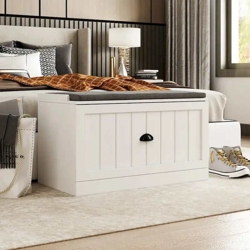 Banc de rangement d'entrée, porte-manteau et organiseur de placard 3-en-1