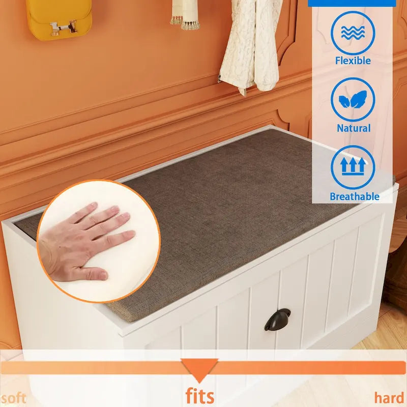 Banc de rangement d'entrée, porte-manteau et organiseur de placard 3-en-1