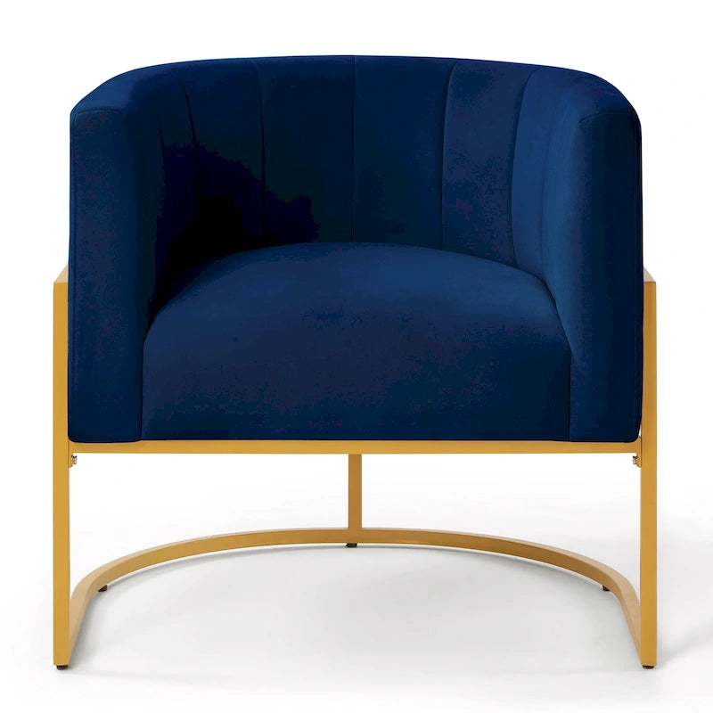 Fauteuil d'appoint avec piètement en métal doré