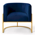 Fauteuil d'appoint avec piètement en métal doré