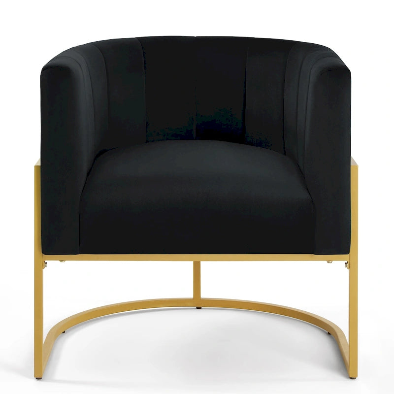 Fauteuil d'appoint avec piètement en métal doré