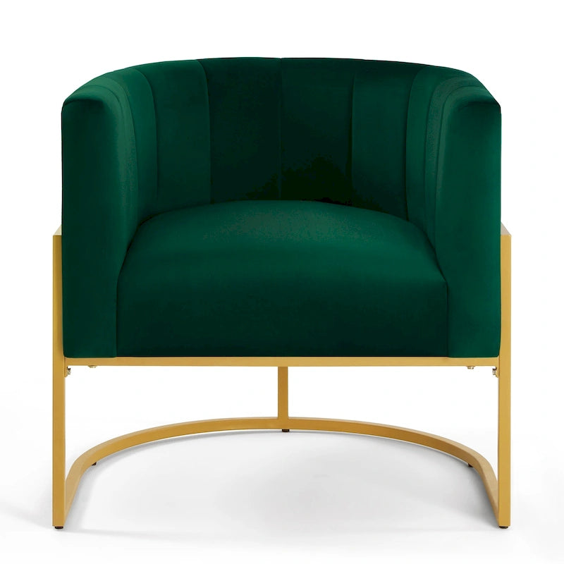 Fauteuil d'appoint avec piètement en métal doré