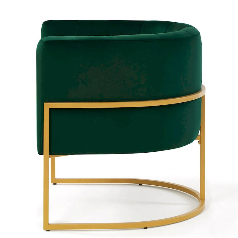 Fauteuil d'appoint avec piètement en métal doré