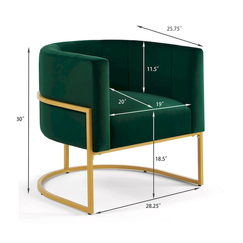 Fauteuil d'appoint avec piètement en métal doré