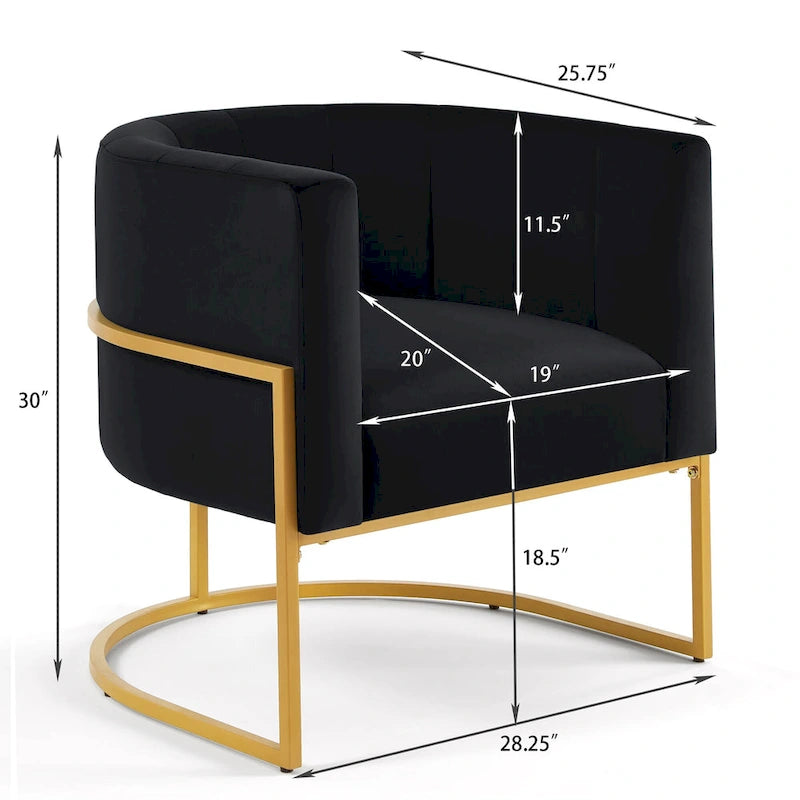 Fauteuil d'appoint avec piètement en métal doré