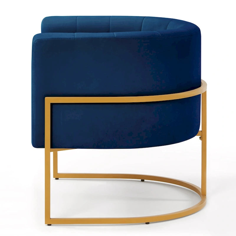 Fauteuil d'appoint avec piètement en métal doré