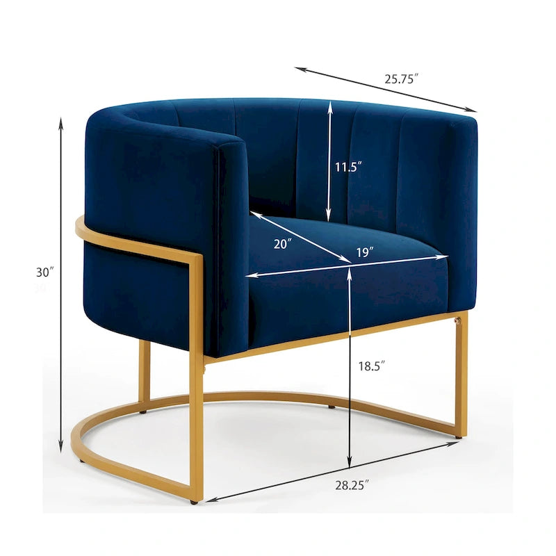 Fauteuil d'appoint avec piètement en métal doré