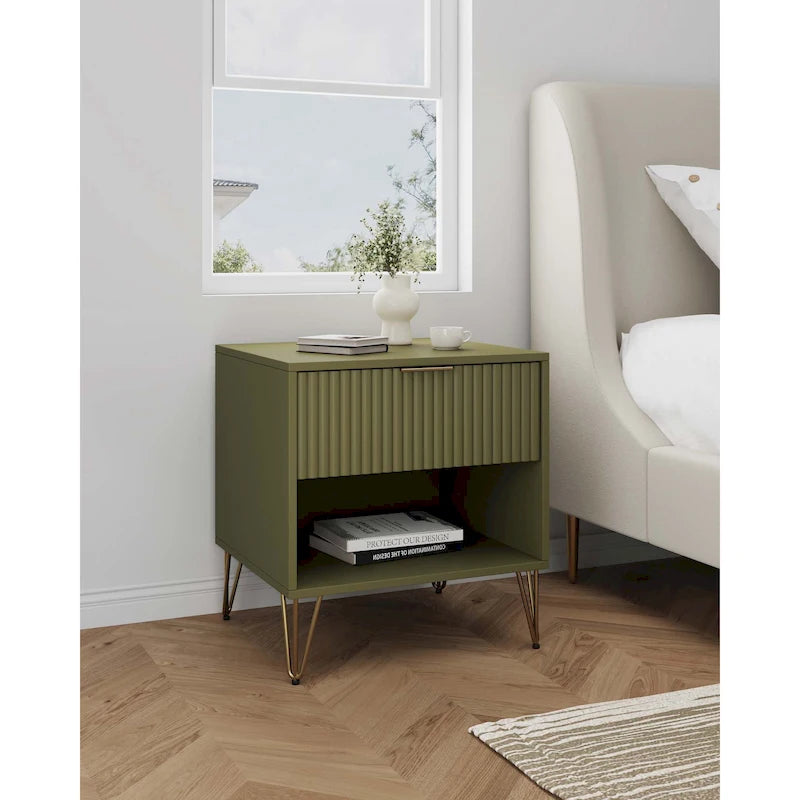 Table de chevet Mid-Century avec 1 tiroir