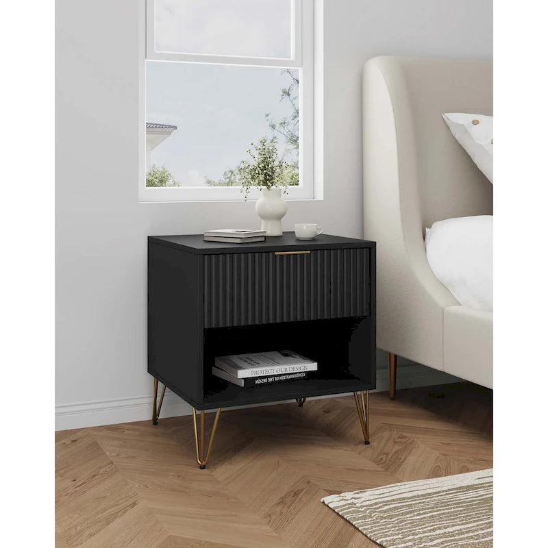 Table de chevet Mid-Century avec 1 tiroir