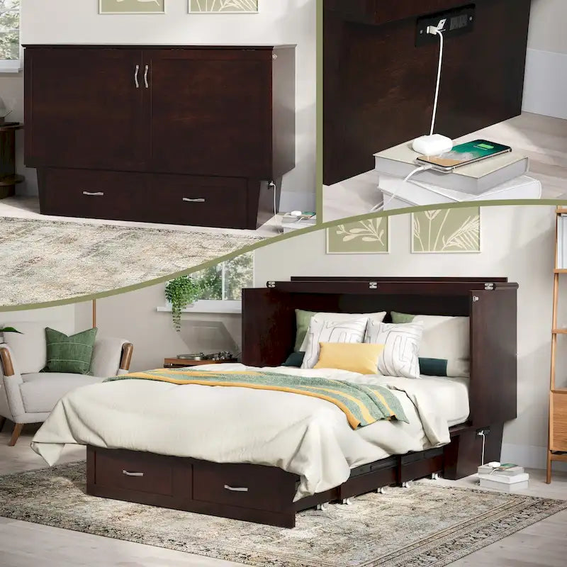 Lit escamotable Queen avec matelas
