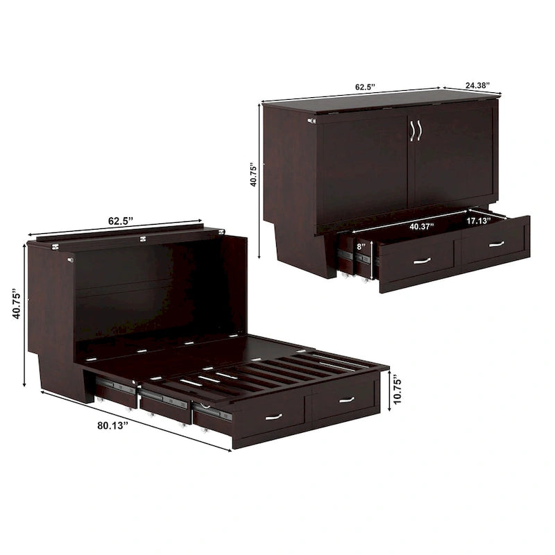 Lit escamotable Queen avec matelas