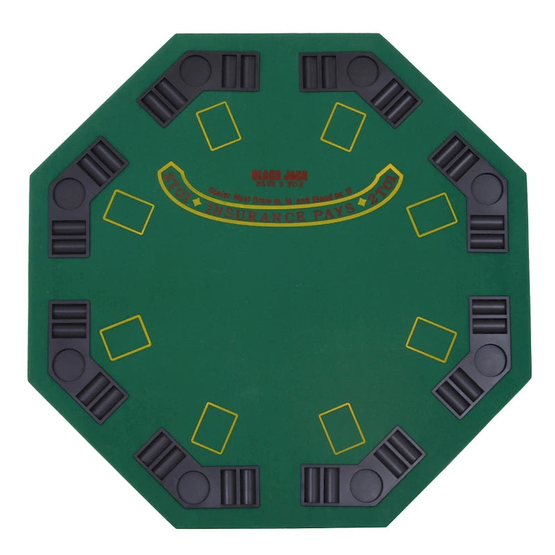 Table de poker octogonale pliable 48 po pour 8 personnes avec porte-gobelets