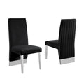 Chaise de salle à manger avec dossier plissé, clous décoratifs et pieds chromés (lot de 2)