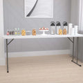 Table de formation pliante rectangulaire en plastique blanc imitation granit de 1,8 m