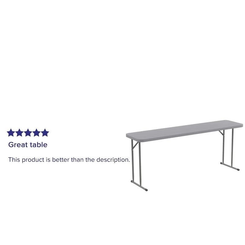 Table de formation pliante rectangulaire en plastique blanc imitation granit de 1,8 m