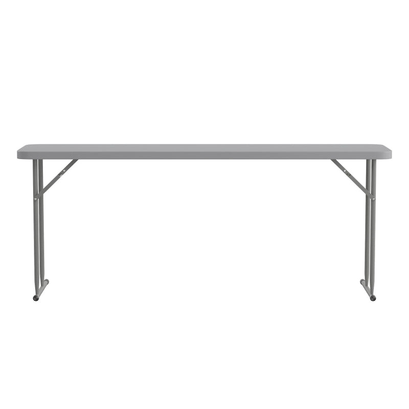 Table de formation pliante rectangulaire en plastique blanc imitation granit de 1,8 m