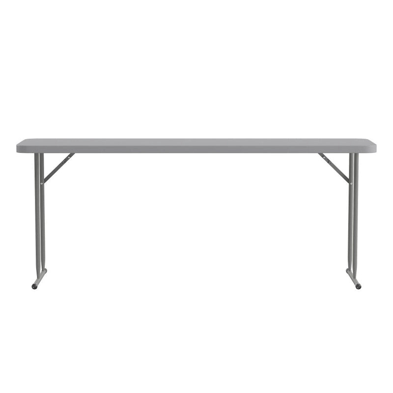 Table de formation pliante rectangulaire en plastique blanc imitation granit de 1,8 m