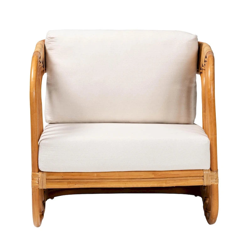 Fauteuil moderne en rotin naturel de style bohème